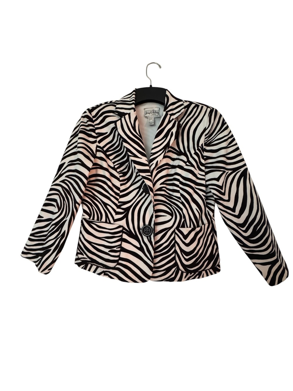 Joseph Ribkoff Black and White Zebra-Print Blazer
